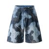 3576 Men's 11.8 oz Baggy Loose Graffiti Printing Denim Shorts
