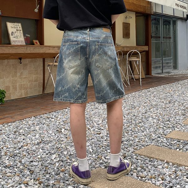 1787219556527770.jpg 6553 Men's Summer 12.7 oz Lyocell Baggy All‑Over Printing Denim Shorts
