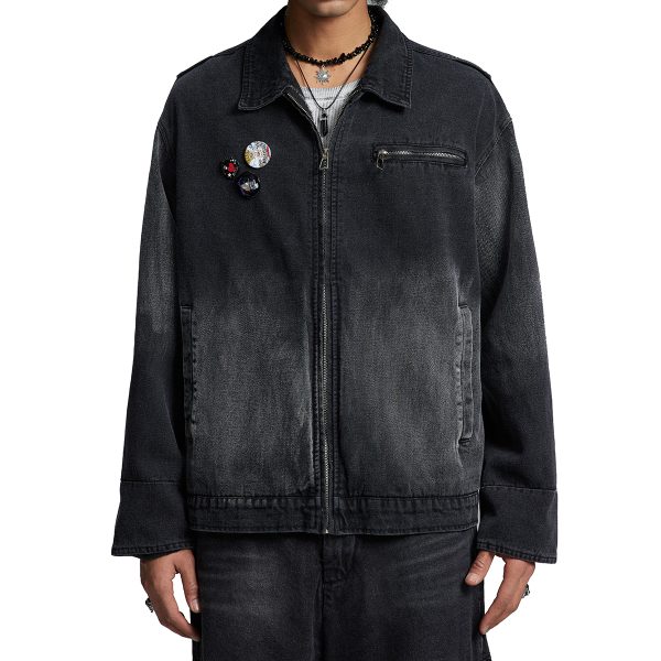 1787656137757362.jpg W121 Men's 14.6 OZ Oversized Zip‑up Pin‑badge Denim Jackets