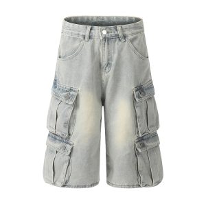 1787749084720342.jpg 1519 Men's 12.5 OZ Baggy Loose Cargo Capri Cropped Jeans