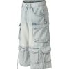 1519 Men's 12.5 OZ Baggy Loose Cargo Capri Cropped Jeans