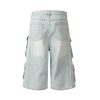 1519 Men's 12.5 OZ Baggy Loose Cargo Capri Cropped Jeans