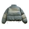 8815A149 Men's Boxy Mud Vintage Wash Quilted Lined Padded Denim Jackets
