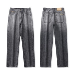 Men's 13.5 OZ Enzyme Stone Ombré Wash Regular Straight Jeans