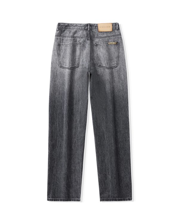 Men's 13.5 OZ Enzyme Stone Ombré Wash Regular Straight Jeans