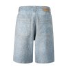 Q183 Men's 14.5 OZ 100% 3D Digital Printing Rhinestone Baggy Shorts