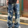 3752 Men's 10.4 OZ 100% Cotton Baggy Checkered Jacquard Denim Jeans
