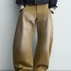 ZAB001 Men's 15.8 OZ Vintage Faded Wash Barrel‑leg Baggy Jeans