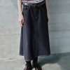 Women's 12.8 OZ High Rise Minimalist A‑line Midi Denim Skirts
