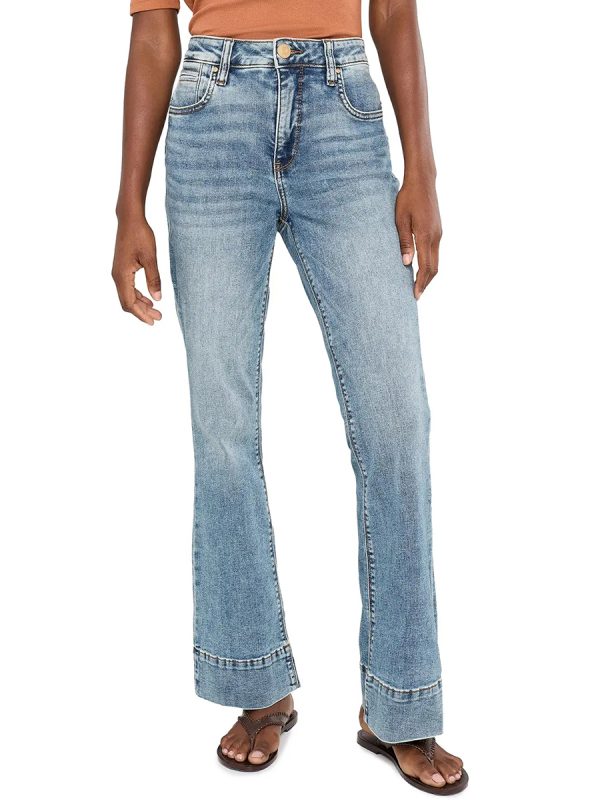 1788140523460914.jpg Women's 11.8 OZ High Rise Faded Western Cuffed Hem Flare Jeans