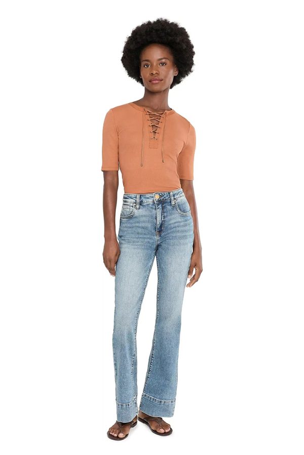 1788140539183800.jpg Women's 11.8 OZ High Rise Faded Western Cuffed Hem Flare Jeans