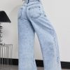 Women's 12.5 OZ Acid Snow Wash High Rise Wide Leg Jeans
