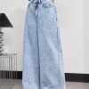Women's 12.5 OZ Acid Snow Wash High Rise Wide Leg Jeans