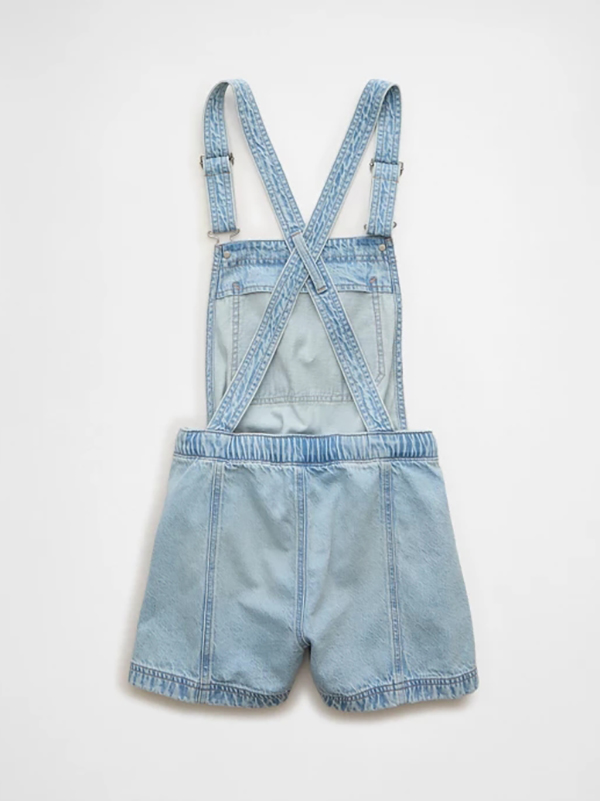 Women's 10.5 OZ Salt Wash Denim Short Bib Overalls