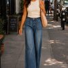 1788148405372400.jpg Women's 11.8 OZ Retro Cargo Square Front Patch Pockets Wide Leg Jeans