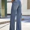 1788157471796737.jpg Women's 11.8 OZ High Rise Wide Leg Raw Frayed Released Hem Jeans