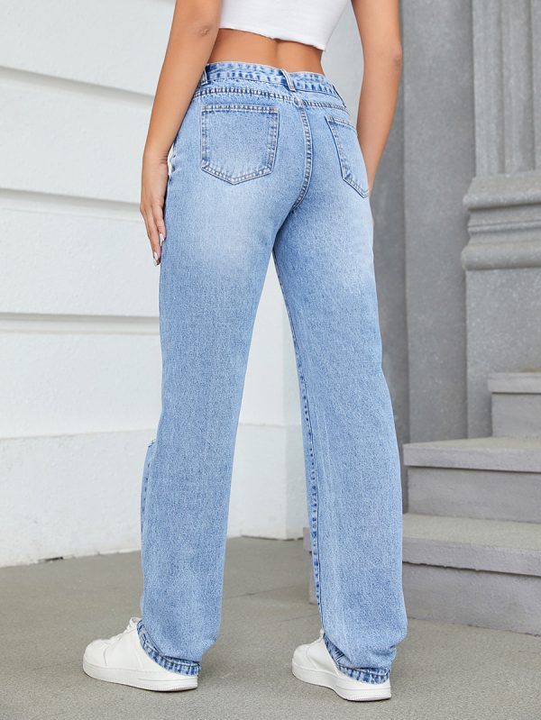 1788169354165359.jpg 35726 Women's 11.5 OZ High Rise Ripped Regular Straight Leg Jeans