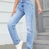 1788169377460889.jpg 35726 Women's 11.5 OZ High Rise Ripped Regular Straight Leg Jeans