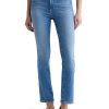 Women's 10.8 OZ Mid Rise Ankle Length Cropped Slim Straight Jeans
