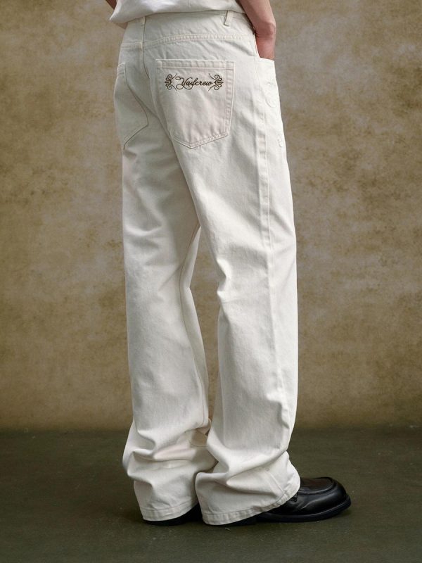 EMBD001 Men's 13 OZ 3D Embossed Embroidery Bootcut Jeans