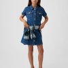 1788718269911618.jpg 10.5 OZ Big Girls Short Sleeve Western Casual Preppy Stretch Denim Shirt Dresses