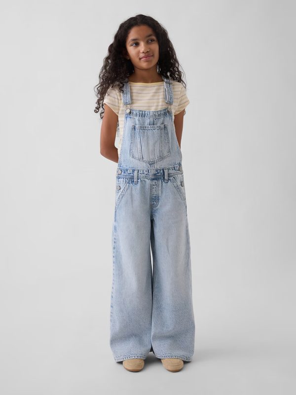 10.5 OZ Big Girls 70s Hippie Vintage Workwear Cargo Overalls