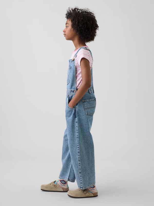 1788720397692736.jpg 10.2 OZ Big Girls Vintage Workwear Baggy Barrel‑Leg Denim Overalls
