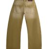 ZAB001 Men's 15.8 OZ Vintage Faded Wash Barrel‑leg Baggy Jeans
