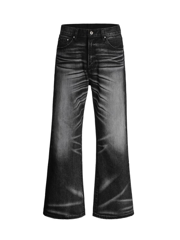 Q212  Men's 13.5 OZ 100% Cotton Heavy 3D Whiskers Bootcut Jeans