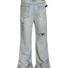 TJ162 Men's 13.2 OZ Vintage Ripped Splatter Painting Bootcut Jeans