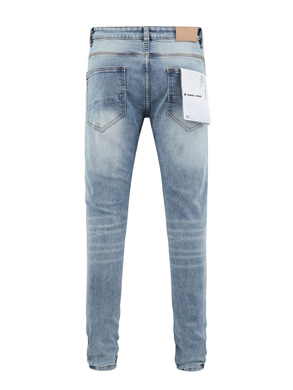 PB105 Men's 10.6 oz Stretch Destroyed Ripped Skinny Fit Jeans