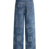 6803 Men's 13.6 OZ All‑Over Laser Etching Relaxed Straight Jeans