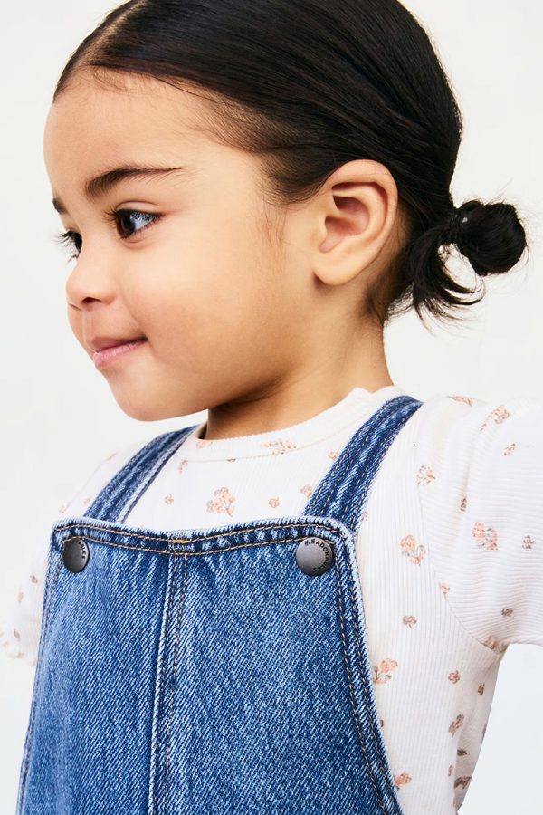 Baby Girls 9 OZ Lyocell Bib Denim Overalls