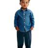 1788964858326635.jpg Baby Boys 6.6 OZ Classic Minimal Casual 100% Cotton Long Sleeve Denim Shirts