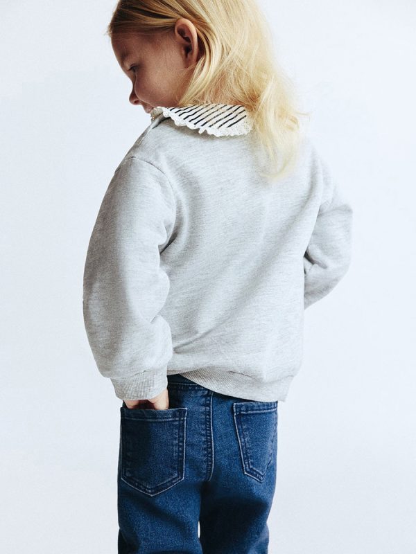 Toddler Girls 9 OZ Minimalist Stretch Slim Fit Straight Leg Rolled Cuff Jeans