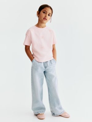 1789052419941726.jpg HMKD021 Daisy Wide Leg Paper-Bag Jeans Cotton 100% 2-8
