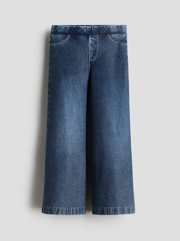 HMKD022  Denim-Look Wide-Leg Jeggings  Cotton 75%, Polyester 19%, Spandex 6%  2-8