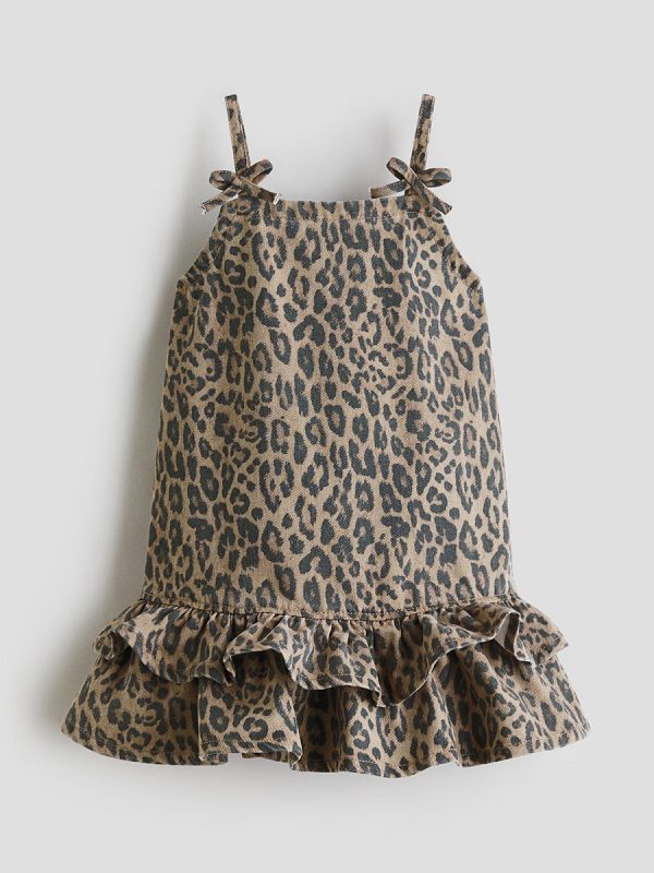 HMKD031  Bow-Detail Denim Dress  Cotton 100%   2-8