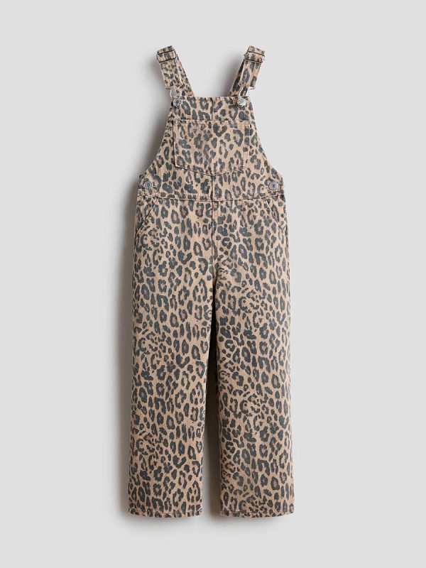 HMKD032  Patterned denim dungarees  Cotton 100%  2-8