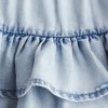 HMKD040  Tiered Denim Skirt   Cotton 78%, Polyester 22%  2-8