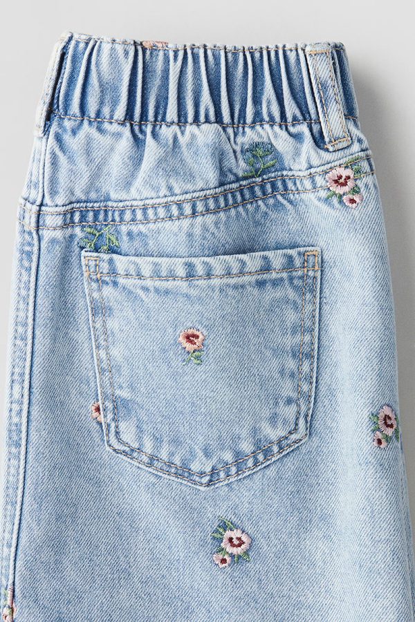 HMKD041  Embroidered-Detail Denim Skirt  Cotton 100%  2-8
