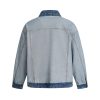 W310 Men's 14.8 OZ Reverse Inside Out Denim Contrast Dark Blue Collar Cuff Hem Trucker Jackets