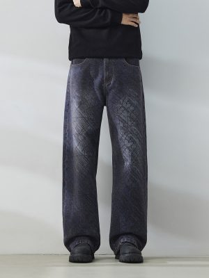 1501 Men's 14.8 OZ Chenille Tone‑on‑Tone Jacquard Straight Jeans