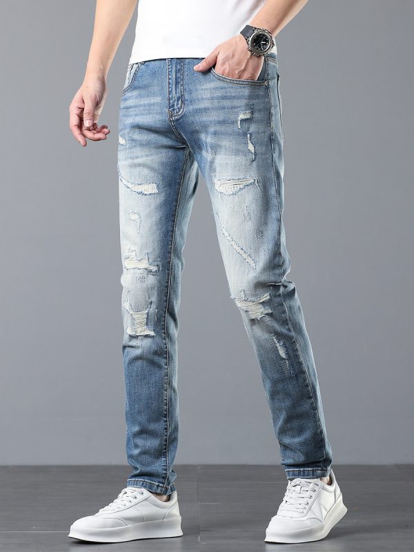 1789718124417938.jpg 5107 Men's 10.8 OZ Vintage Destroyed Wash Ripped Distressed Skinny Jeans