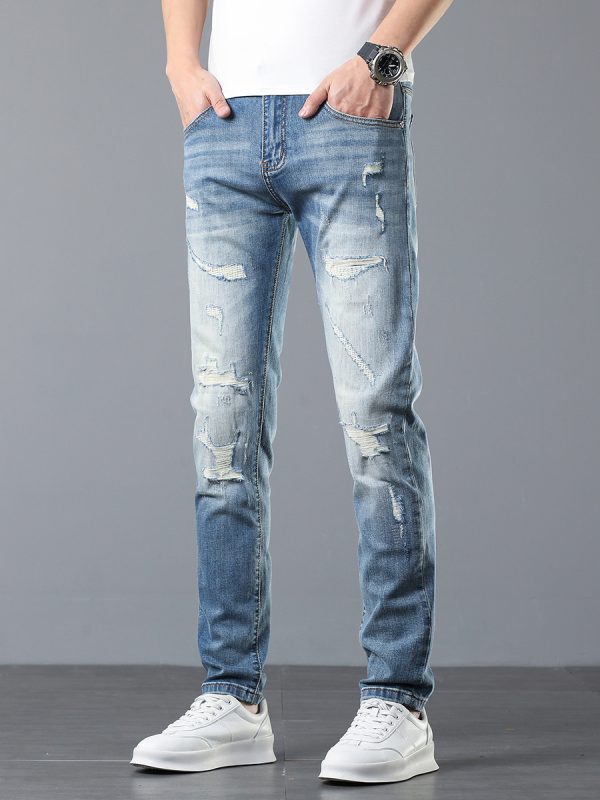 1789718128769020.jpg 5107 Men's 10.8 OZ Vintage Destroyed Wash Ripped Distressed Skinny Jeans