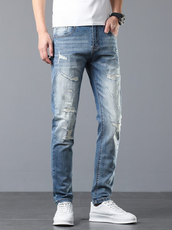 1789718133861834.jpg 5107 Men's 10.8 OZ Vintage Destroyed Wash Ripped Distressed Skinny Jeans