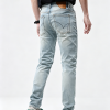 JK0351  Men's  Pale Light Bleach Stone Wash Slightly Tapered Jeans
