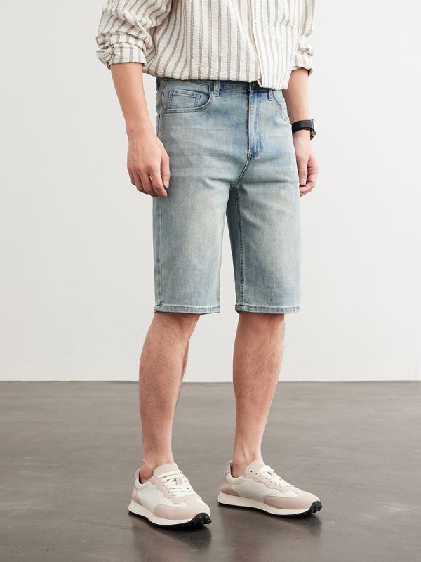 1789957758768907.jpg D501 Men's 10.8 OZ Slim Straight Fit Denim Bermuda Shorts Jorts