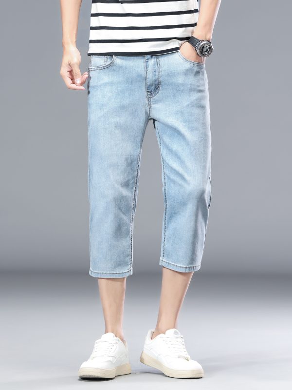 1789957931379525.jpg 894 Men's 10.8 OZ Stretch Slim Fit Denim 7/10 Length Capris Jeans