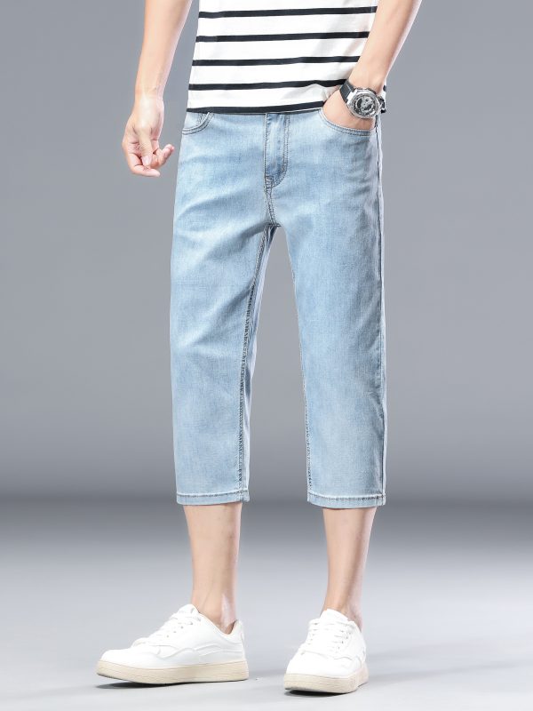 1789957982434843.jpg 894 Men's 10.8 OZ Stretch Slim Fit Denim 7/10 Length Capris Jeans